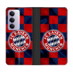 Housse cuir portefeuille Pour Xiaomi Redmi 15 4G Foot Bayern Munich Carreaux
