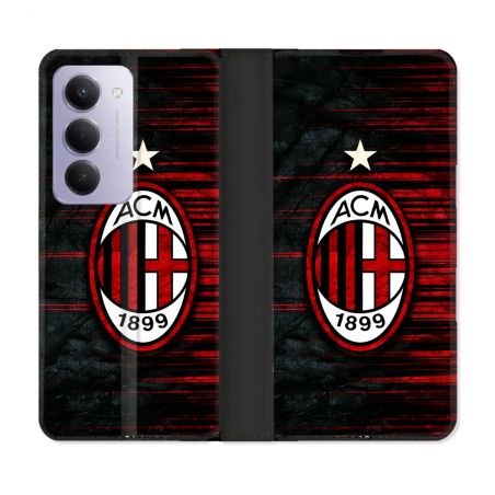 Housse cuir portefeuille Pour Xiaomi Redmi 15 4G Foot Milan AC