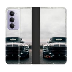 Housse cuir portefeuille Pour Xiaomi Redmi 15 4G Ford Mustang GT500 Vintage