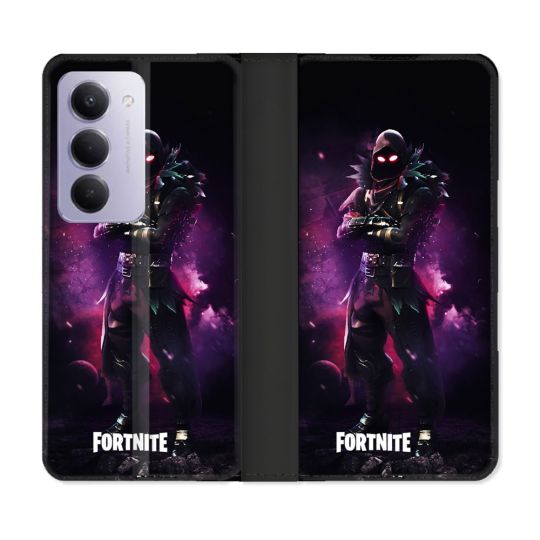 Housse cuir portefeuille Pour Xiaomi Redmi 15 4G Fortnite Raven