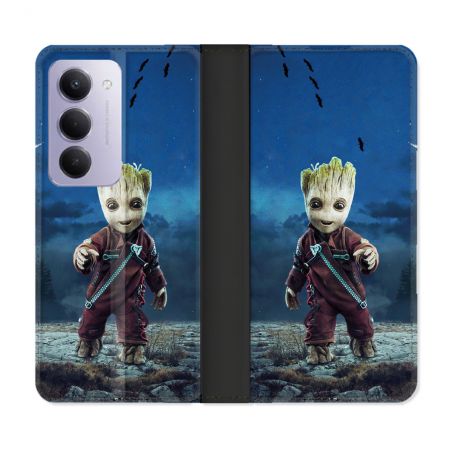 Housse cuir portefeuille Pour Xiaomi Redmi 15 4G Groot Bleu