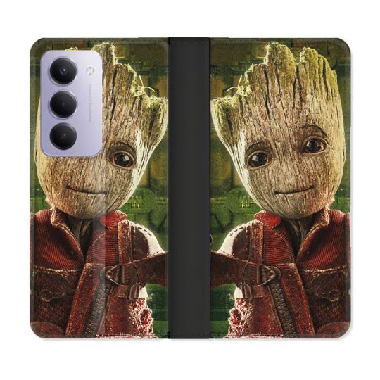 Housse cuir portefeuille Pour Xiaomi Redmi 15 4G Groot Vert