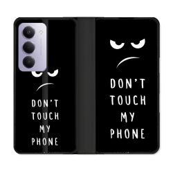 Housse cuir portefeuille Pour Xiaomi Redmi 15 4G Humour Don't Touch