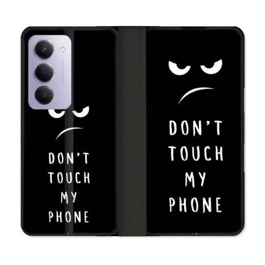 Housse cuir portefeuille Pour Xiaomi Redmi 15 4G Humour Don't Touch