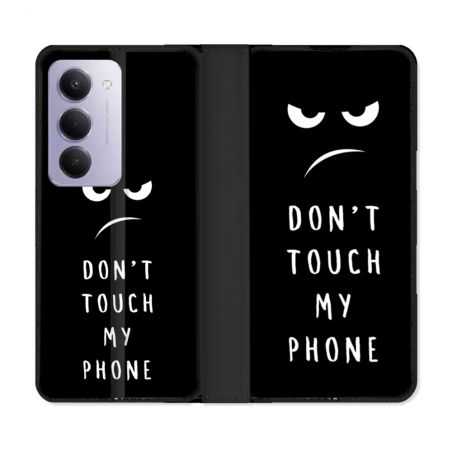 Housse cuir portefeuille Pour Xiaomi Redmi 15 4G Humour Don't Touch