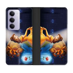Housse cuir portefeuille Pour Xiaomi Redmi 15 4G La Belle et La Bête