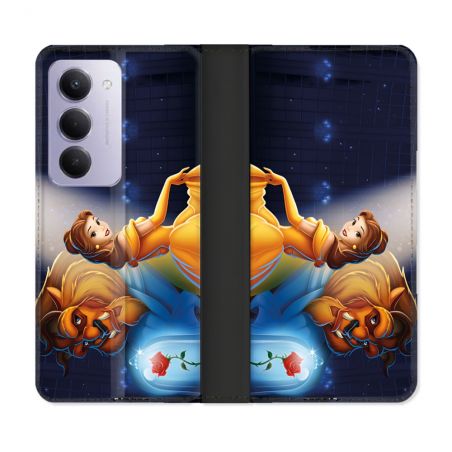 Housse cuir portefeuille Pour Xiaomi Redmi 15 4G La Belle et La Bête