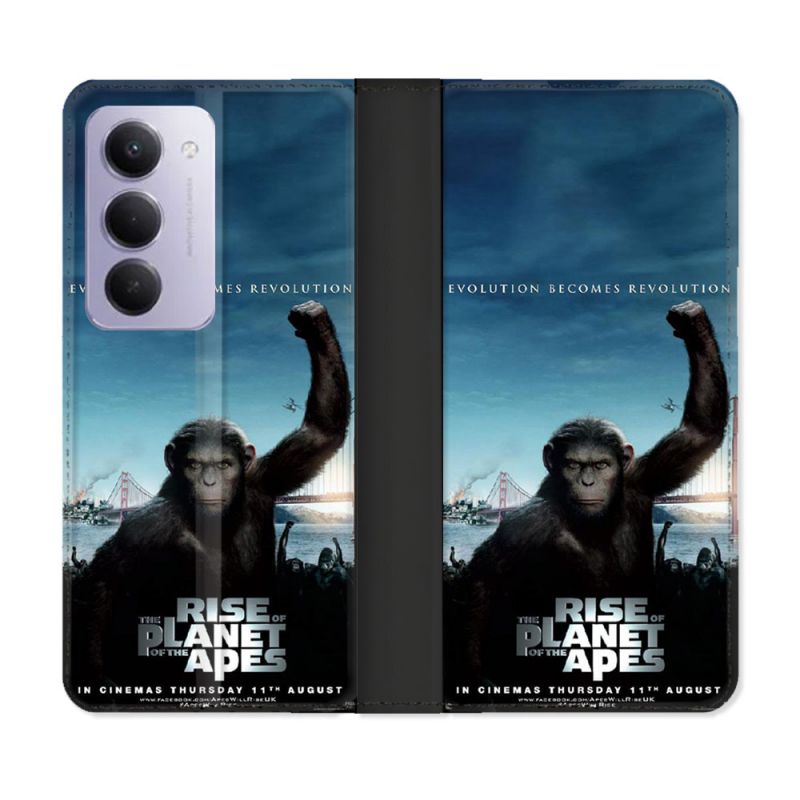 Housse cuir portefeuille Pour Xiaomi Redmi 15 4G La Planete Des Singes