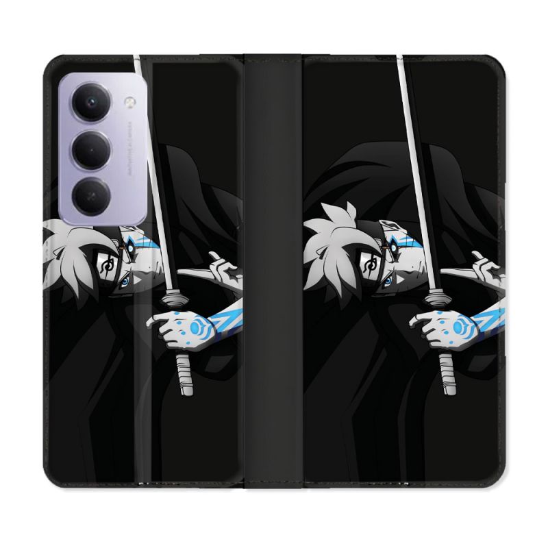 Housse cuir portefeuille Pour Xiaomi Redmi 15 4G Manga Boruto Epée