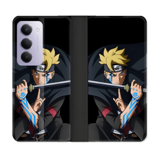 Housse cuir portefeuille Pour Xiaomi Redmi 15 4G Manga Boruto Tatouage