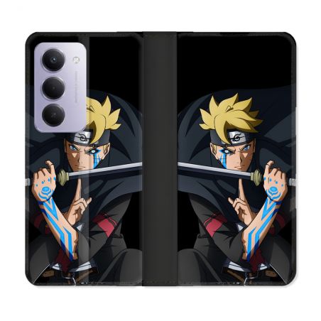 Housse cuir portefeuille Pour Xiaomi Redmi 15 4G Manga Boruto Tatouage