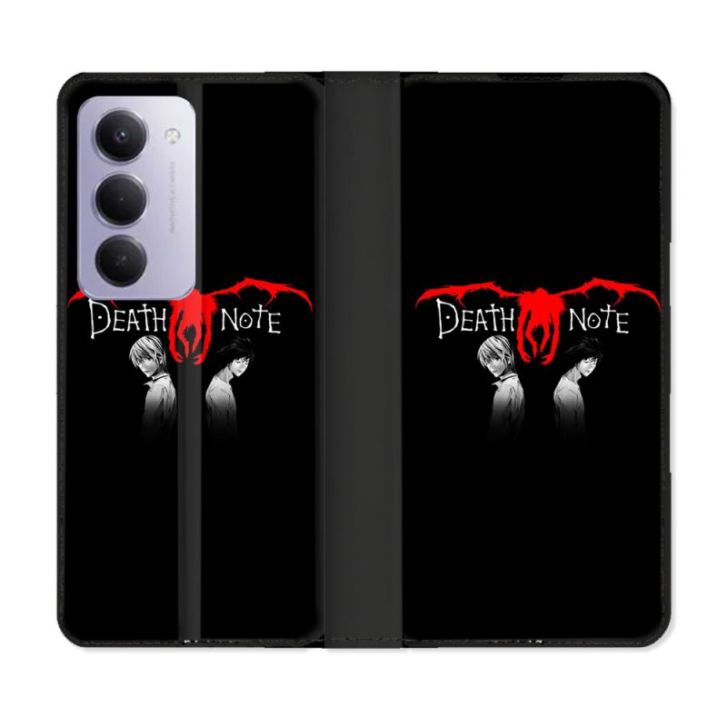 Housse cuir portefeuille Pour Xiaomi Redmi 15 4G Manga Death Note Noir