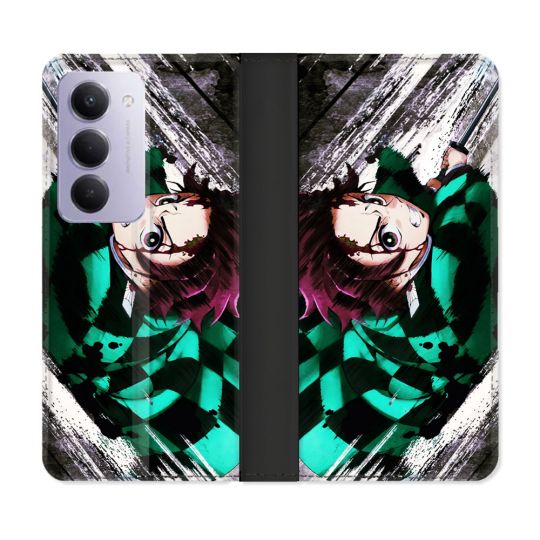 Housse cuir portefeuille Pour Xiaomi Redmi 15 4G Manga Demon Slayer Tanjiro