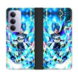 Housse cuir portefeuille Pour Xiaomi Redmi 15 4G Manga Dragon Ball Vegeta Bleu
