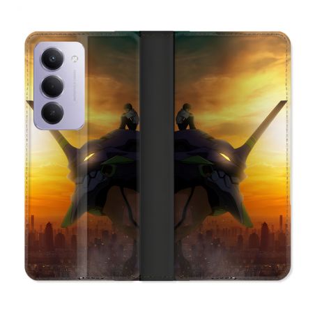 Housse cuir portefeuille Pour Xiaomi Redmi 15 4G Manga Evangelion