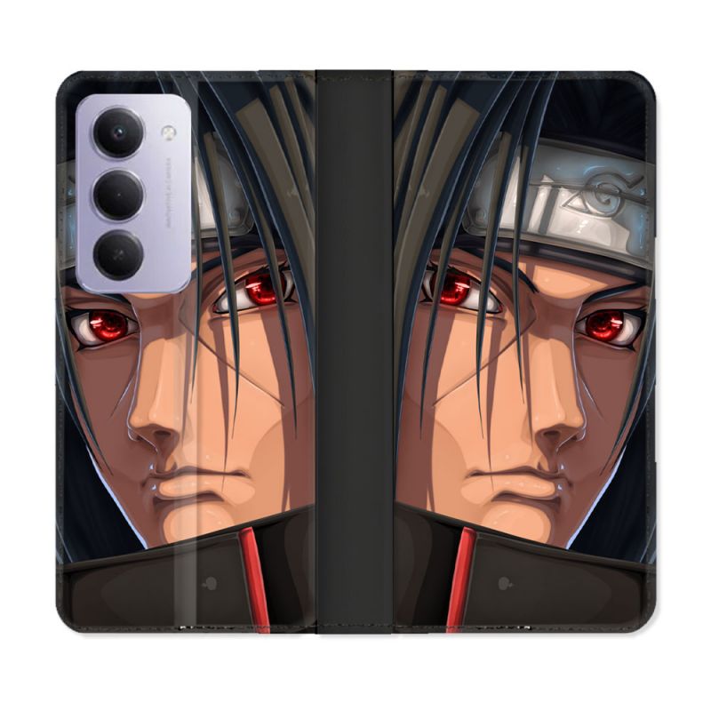 Housse cuir portefeuille Pour Xiaomi Redmi 15 4G Manga Naruto Itachi Visage