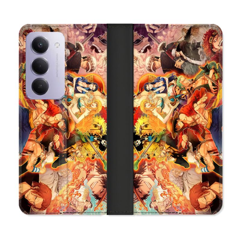 Housse cuir portefeuille Pour Xiaomi Redmi 15 4G Manga One Piece Nakama