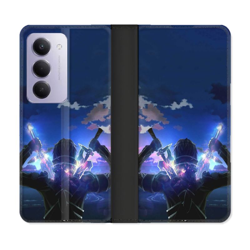 Housse cuir portefeuille Pour Xiaomi Redmi 15 4G Manga SAO sword Art Online Epee
