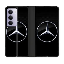 Housse cuir portefeuille Pour Xiaomi Redmi 15 4G Mercedes Carbone