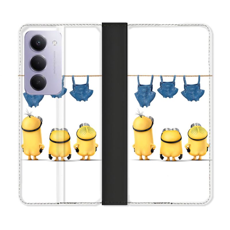 Housse cuir portefeuille Pour Xiaomi Redmi 15 4G Minions Nus