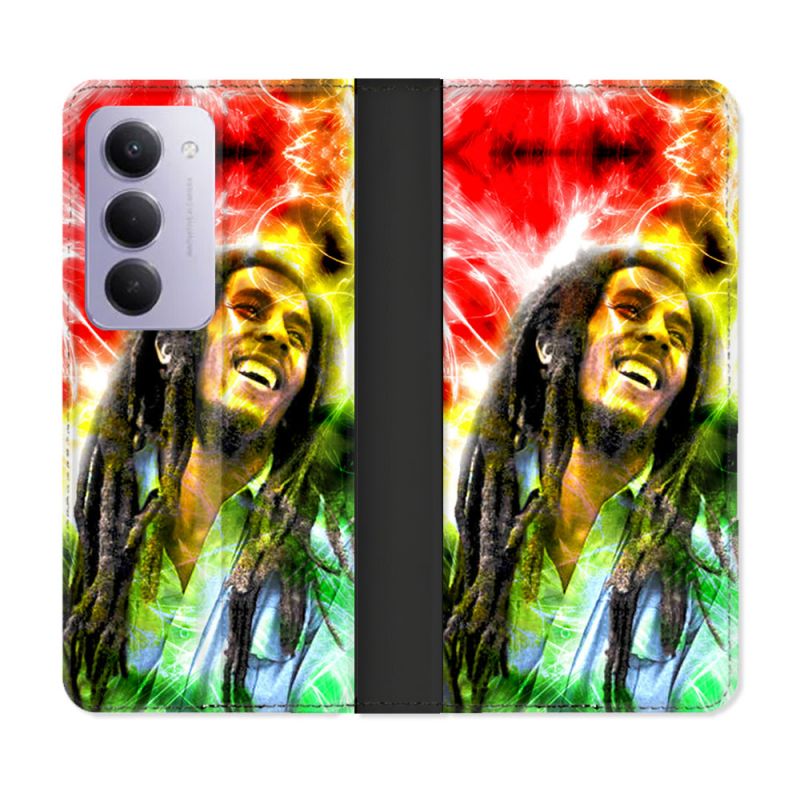 Housse cuir portefeuille Pour Xiaomi Redmi 15 4G Musique Bob Marley Color