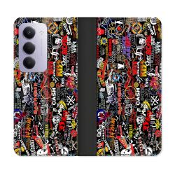 Housse cuir portefeuille Pour Xiaomi Redmi 15 4G Musique Rock Groupe