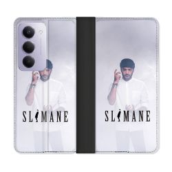 Housse cuir portefeuille Pour Xiaomi Redmi 15 4G Musique Slimane Blanc