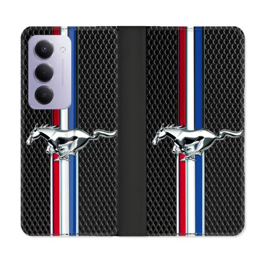 Housse cuir portefeuille Pour Xiaomi Redmi 15 4G Mustang