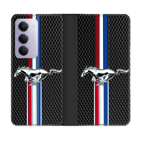 Housse cuir portefeuille Pour Xiaomi Redmi 15 4G Mustang