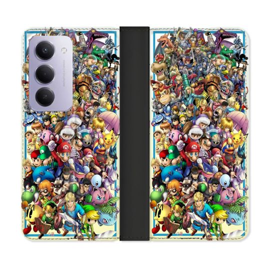 Housse cuir portefeuille Pour Xiaomi Redmi 15 4G Nintendo