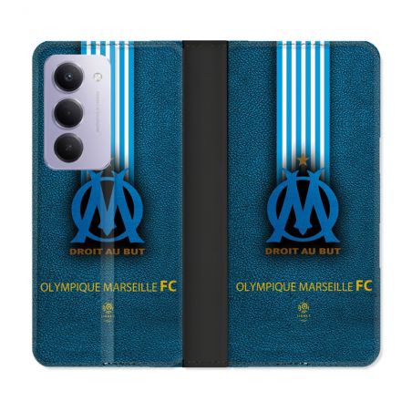 Housse cuir portefeuille Pour Xiaomi Redmi 15 4G Olympique Marseille OM Bande