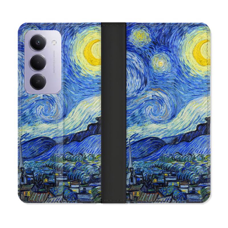 Housse cuir portefeuille Pour Xiaomi Redmi 15 4G Peinture La nuit étoilée