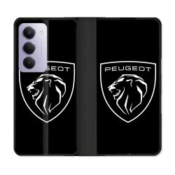 Housse cuir portefeuille Pour Xiaomi Redmi 15 4G Peugeot