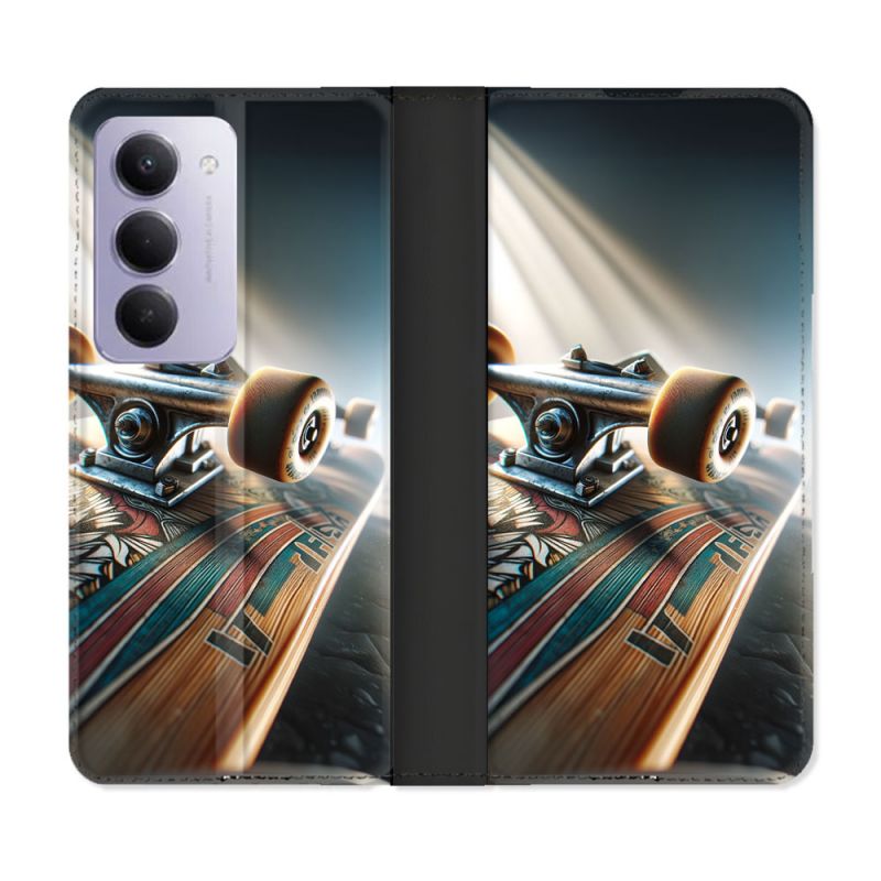 Housse cuir portefeuille Pour Xiaomi Redmi 15 4G Planche Skate