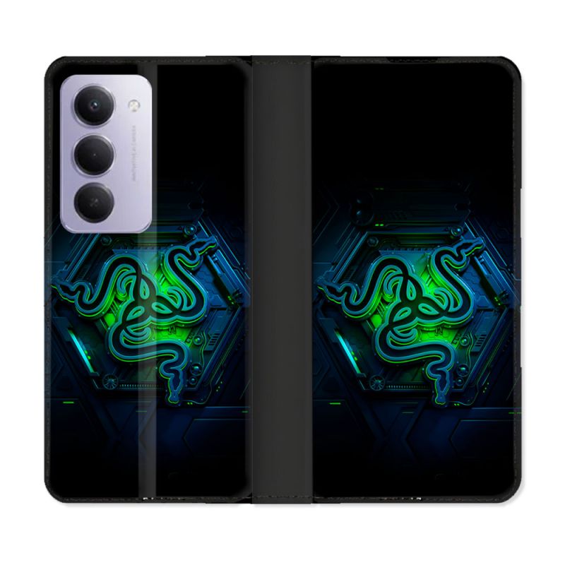 Housse cuir portefeuille Pour Xiaomi Redmi 15 4G Razer