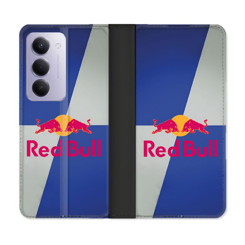 Housse cuir portefeuille Pour Xiaomi Redmi 15 4G Red Bull Classique