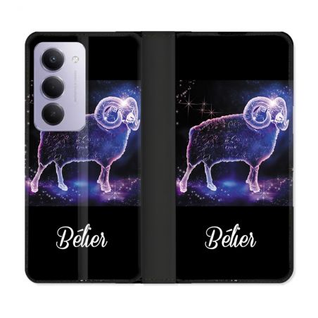 Housse cuir portefeuille Pour Xiaomi Redmi 15 4G Signe Zodiaque 2 Bélier