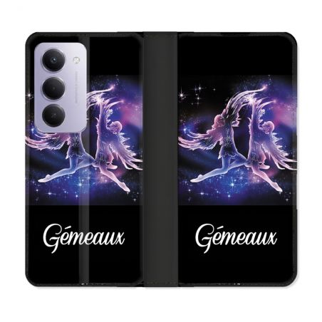 Housse cuir portefeuille Pour Xiaomi Redmi 15 4G Signe Zodiaque 2 Gémeaux