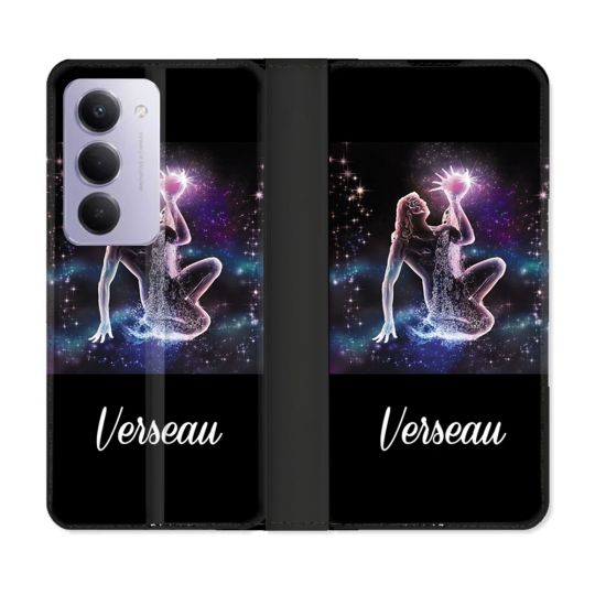 Housse cuir portefeuille Pour Xiaomi Redmi 15 4G Signe Zodiaque 2 Verseau