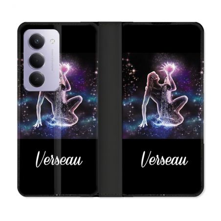 Housse cuir portefeuille Pour Xiaomi Redmi 15 4G Signe Zodiaque 2 Verseau