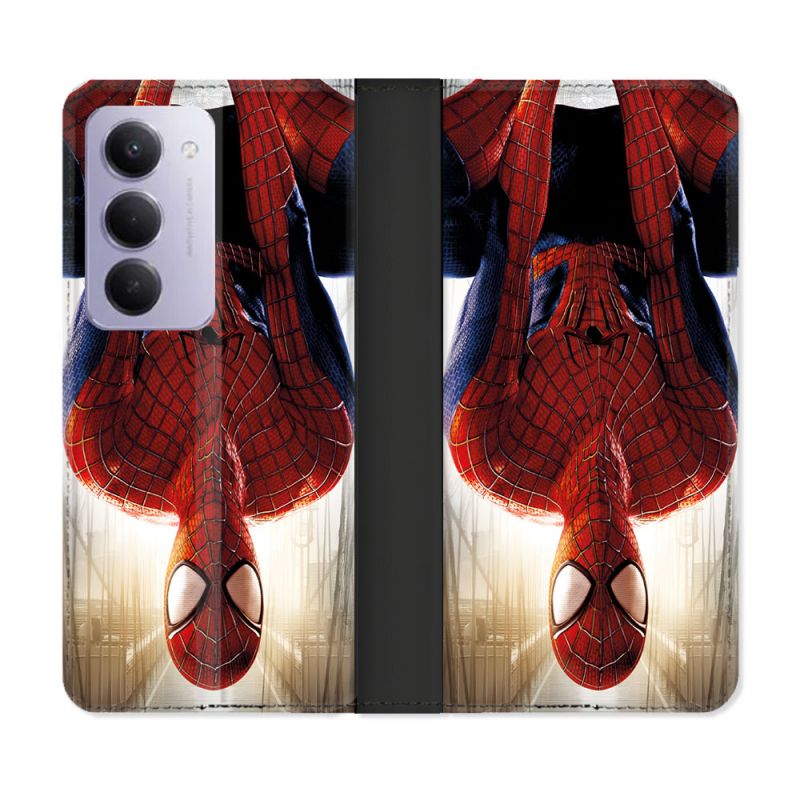 Housse cuir portefeuille Pour Xiaomi Redmi 15 4G Spiderman Invers