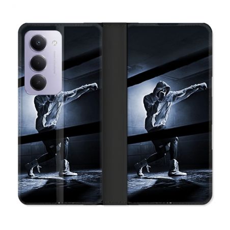 Housse cuir portefeuille Pour Xiaomi Redmi 15 4G Sport Boxe Poing