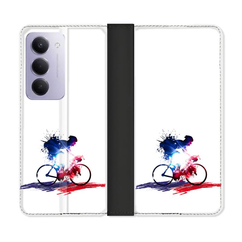 Housse cuir portefeuille Pour Xiaomi Redmi 15 4G Sport Cyclisme France