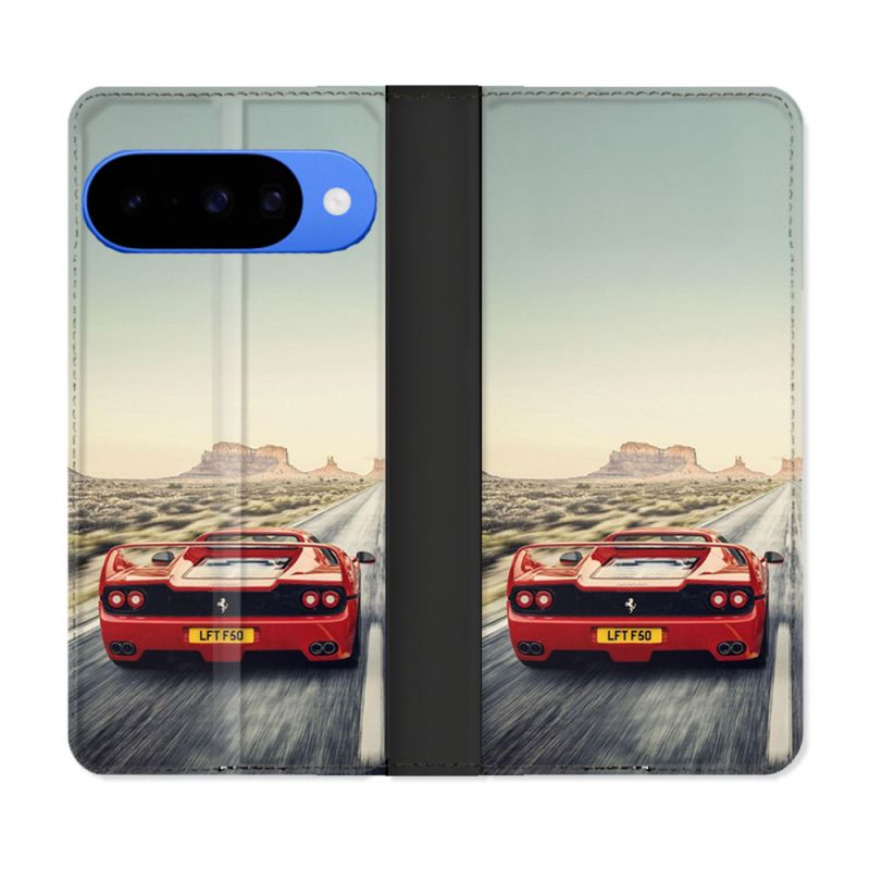 Housse cuir portefeuille Pour Google Pixel 10 Pro Ferrari F50