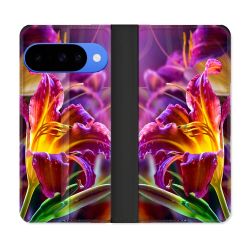 Housse cuir portefeuille Pour Google Pixel 10 Pro Fleur Lys Color