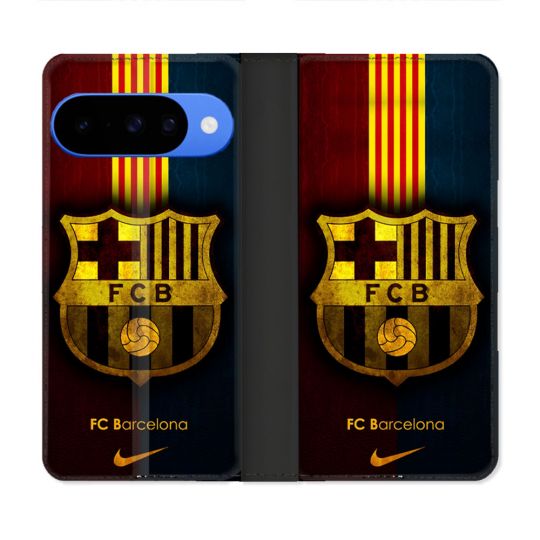 Housse cuir portefeuille Pour Google Pixel 10 Pro Foot FC Barcelone Vintage
