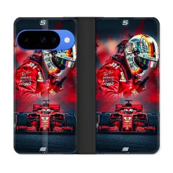 Housse cuir portefeuille Pour Google Pixel 10 Pro Formule 1 F1 Ferrari
