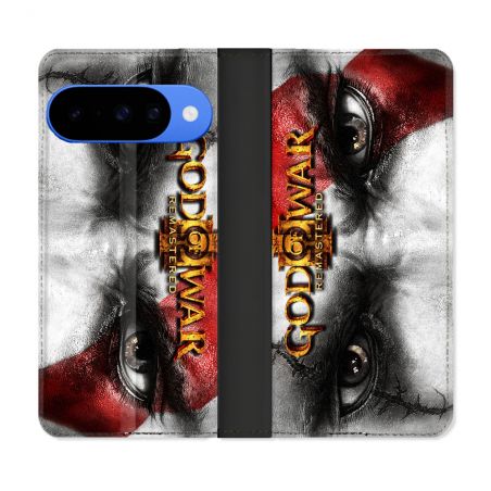 Housse cuir portefeuille Pour Google Pixel 10 Pro God Of War GOW