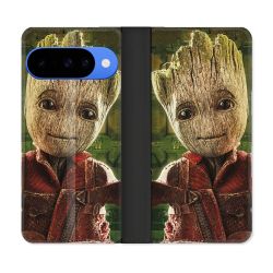 Housse cuir portefeuille Pour Google Pixel 10 Pro Groot Vert