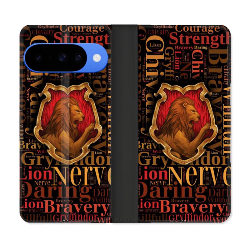 Housse cuir portefeuille Pour Google Pixel 10 Pro Harry Potter Griffondor